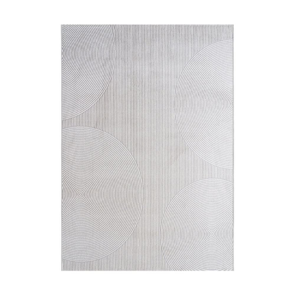 Selene vintage textured rug with circular designs, ideal for modern living spaces.