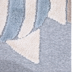 Abstract blue and cream kids rug design, perfect for playful bedroom or playroom.