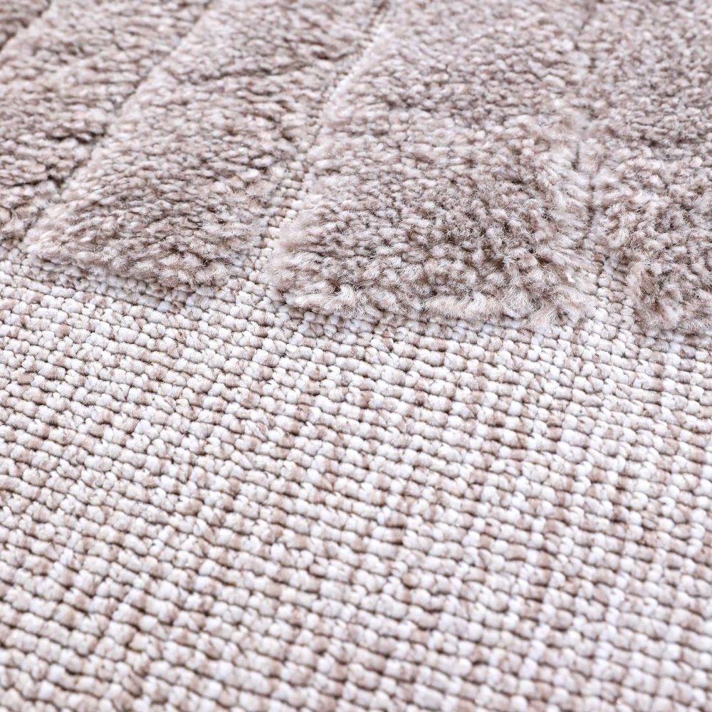 Distant Whispers Lion Woven Rug detail, featuring soft textures in neutral colors.