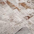 Belle Abstract Textured Rug in gray and brown, stylish addition for modern interiors.