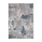 Sage Abstract Textured Rug in blue and gray, machine washable for easy care.