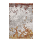 Ember Abstract Textured Rug in gray, red, and gold colors