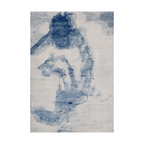 Mira Abstract Textured Rug in blue tones, machine-washable and stylish.