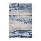 Juno Abstract Textured Rug in blue and gray, perfect for modern living spaces.