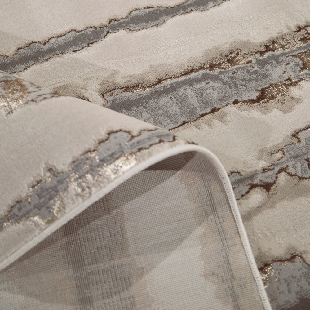 Max Strip Textured Rug showcasing modern neutral tones for elegant home aesthetics.