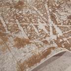 Laurel Abstract Textured Rug in gold and beige tones