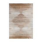 Aurora Reflection Textured Rug in brown and cream geometric pattern