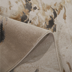 Jade Abstract Lake rug featuring beige and brown swirls, perfect for modern decor.