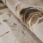 Jade Abstract Lake Textured Rug in beige and brown, ideal for contemporary interiors.