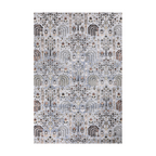 Symmetrical textured rug with floral geometric patterns for home decor