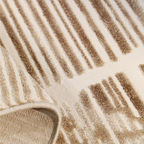 Beige Atlas Strip Textured Rug with contemporary stripe pattern