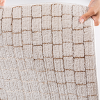 Cleo Checkered Textured Rug with plush texture in neutral colors