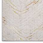 Textured zigzag rug with gold accents for modern home interiors