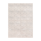 Indigo geometric textured washable rug in light tones