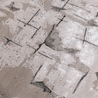 Leif Abstract Textured Rug featuring elegant beige and gray abstract design.