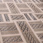 Beige checkered textured rug for modern home decor