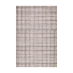 Vale geometric textured rug in neutral plaid design