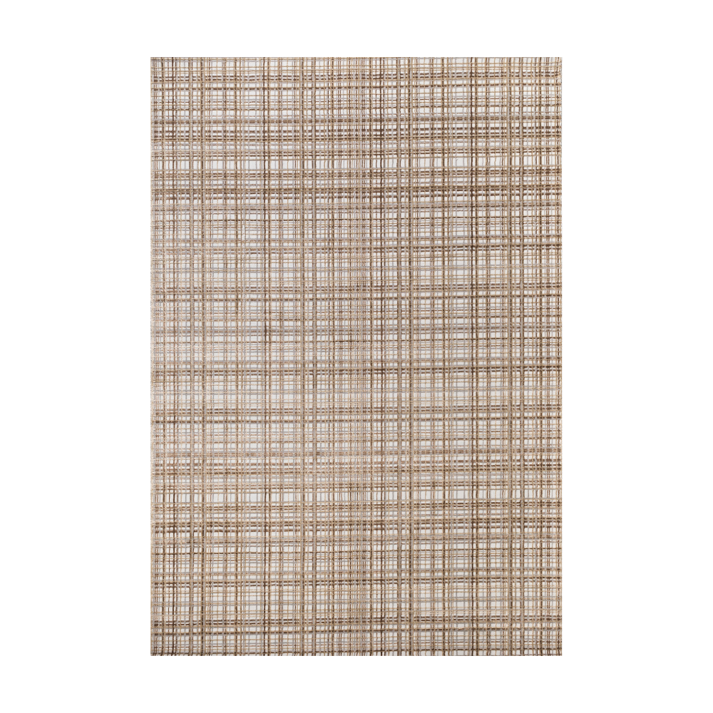 Theo Checkered Textured Rug in neutral colors