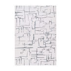 Gideon Strip Textured Rug with abstract grey lines design