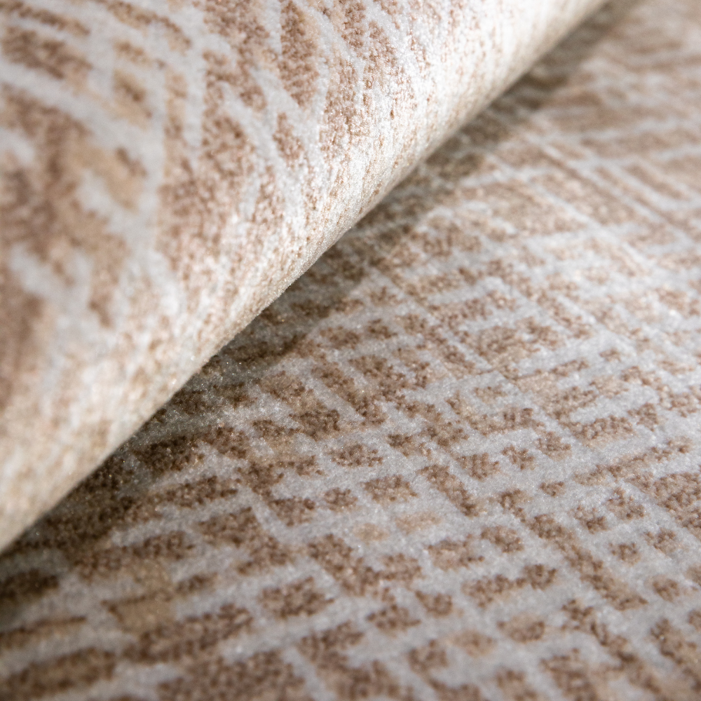 Ariel Checkered Textured Rug in beige with soft patterns, ideal for stylish interiors.