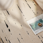 Marlow Abstract Washable Rug in cream and black, stylish and modern design.