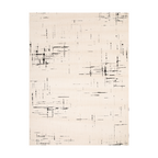 Thane Modern Textured Rug with abstract black and cream pattern