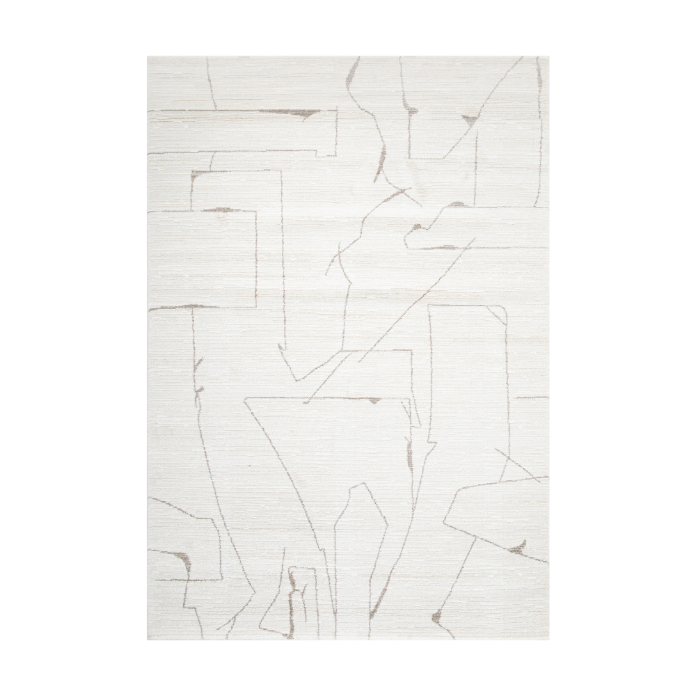 Aeron Abstract Textured Rug in beige and cream, perfect for modern home decor.