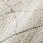 Thalion abstract textured rug in neutral tones with subtle linear patterns.