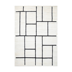 Eldrin geometric textured rug in cream and black design