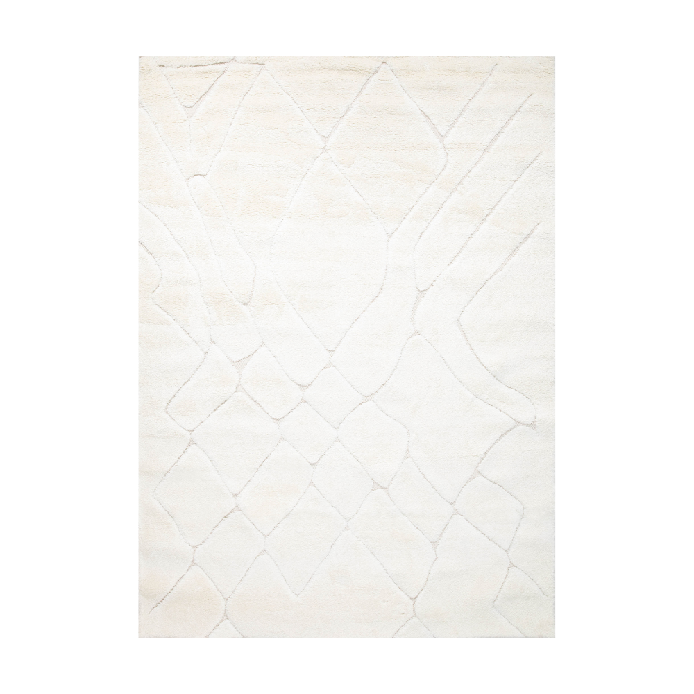 Nyx geometric textured rug in cream color for stylish home decor