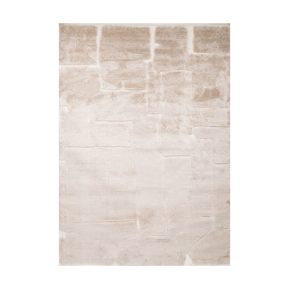 Beige geometric textured rug for elegant home decor