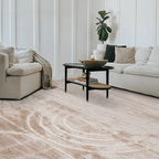 Light Callidora geometric textured rug enhancing modern living room aesthetics.