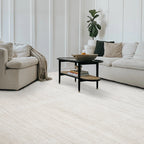 Light Romulus textured rug enhancing modern living room decor.