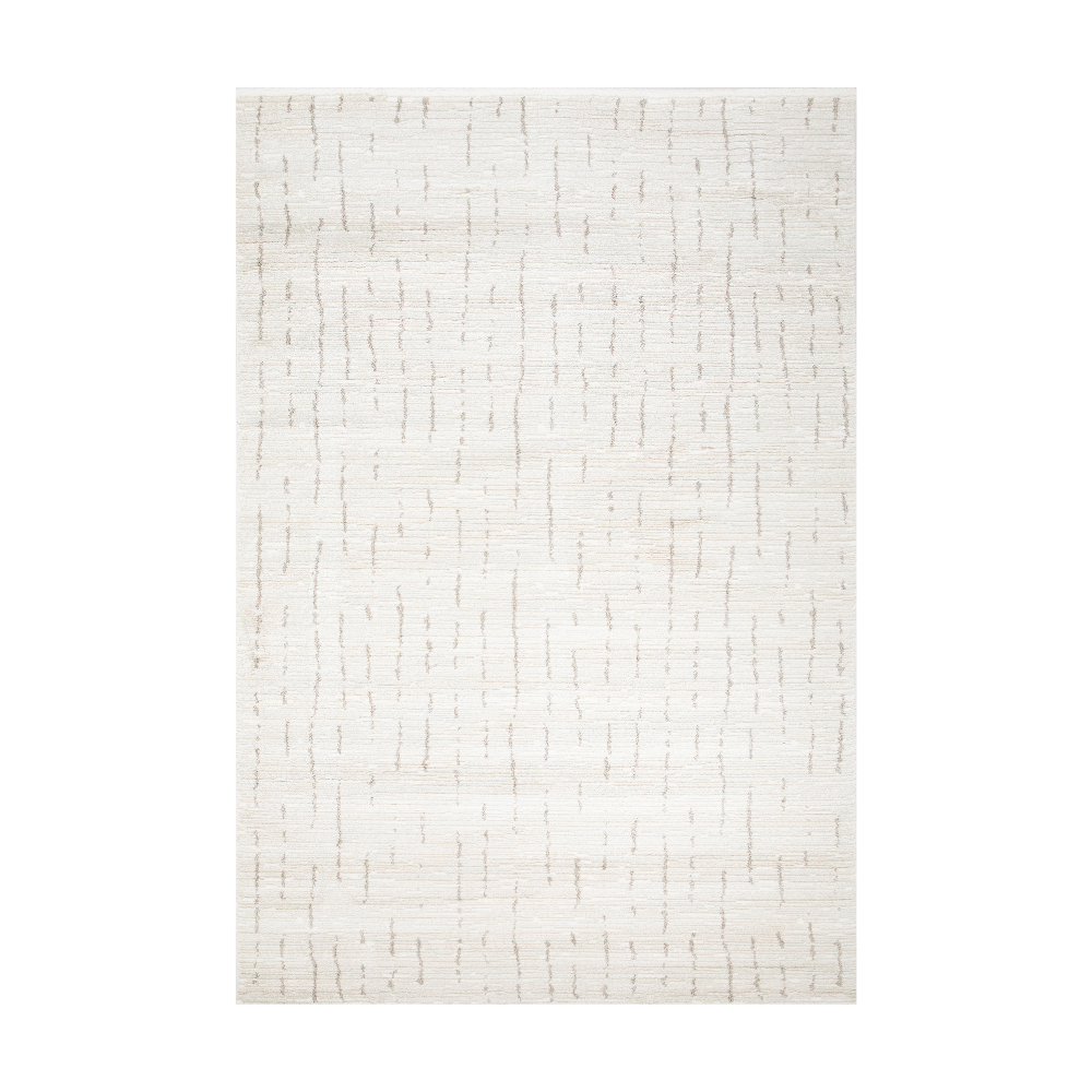 Iskander Stripe Textured Rug in cream with subtle lines