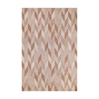 Geometric braided woven rug in beige and brown tones