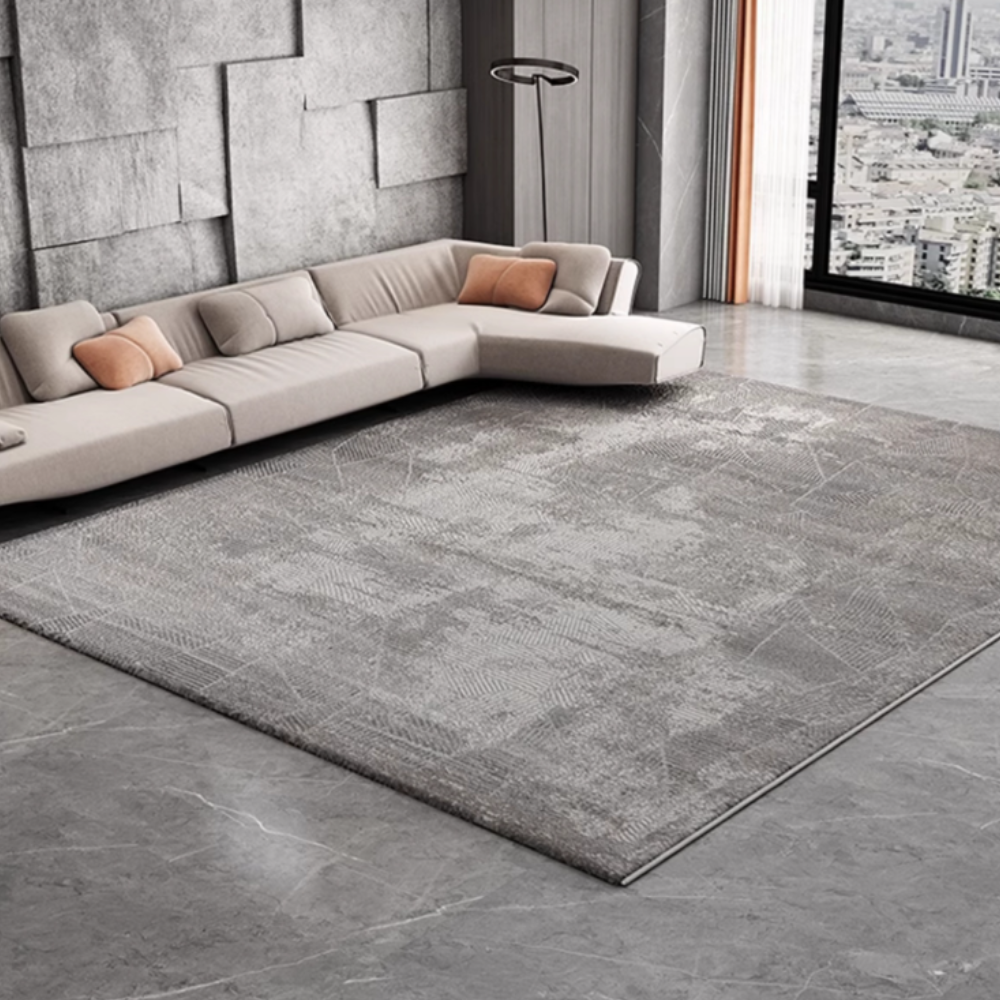 Rafferty abstract textured rug in modern living room setting