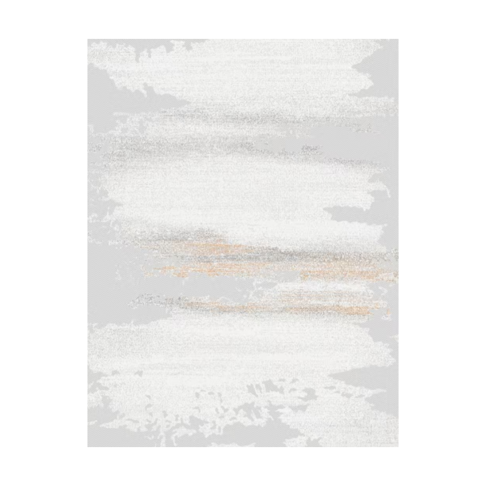 Cressida abstract textured rug in gray, white, and orange patterns